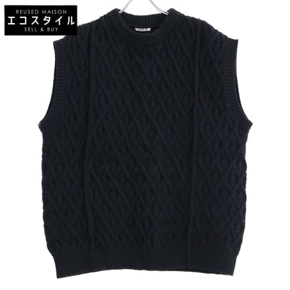 AURALEE オーラリー 19AW A9AV04FM HARD TWIST MERINO ARAN KNIT VEST ニットベスト ベスト