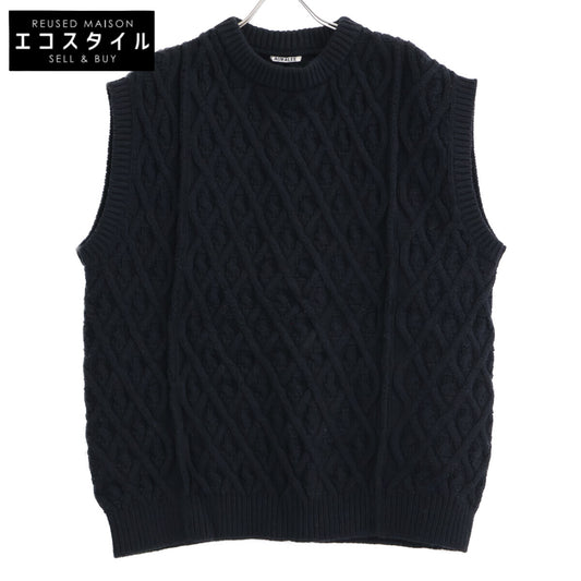 AURALEE オーラリー 19AW A9AV04FM HARD TWIST MERINO ARAN KNIT VEST ニットベスト ベスト