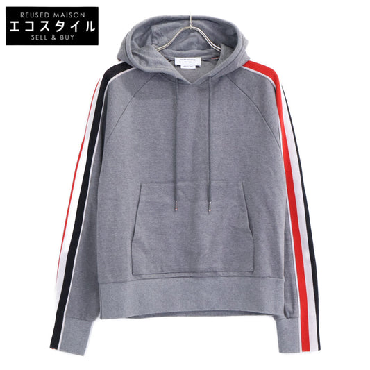 THOM BROWNE トムブラウン 【美品/国内正規】MJT224A-06168035 サイドトリコロールライン プルオーバー パーカー トップス