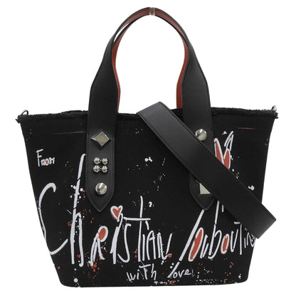 CHRISTIAN LOUBOUTIN クリスチャンルブタン 新品同様 フランジバススモール 2WAYトートバッグ レディース 3215121 ブラック トートバッグ