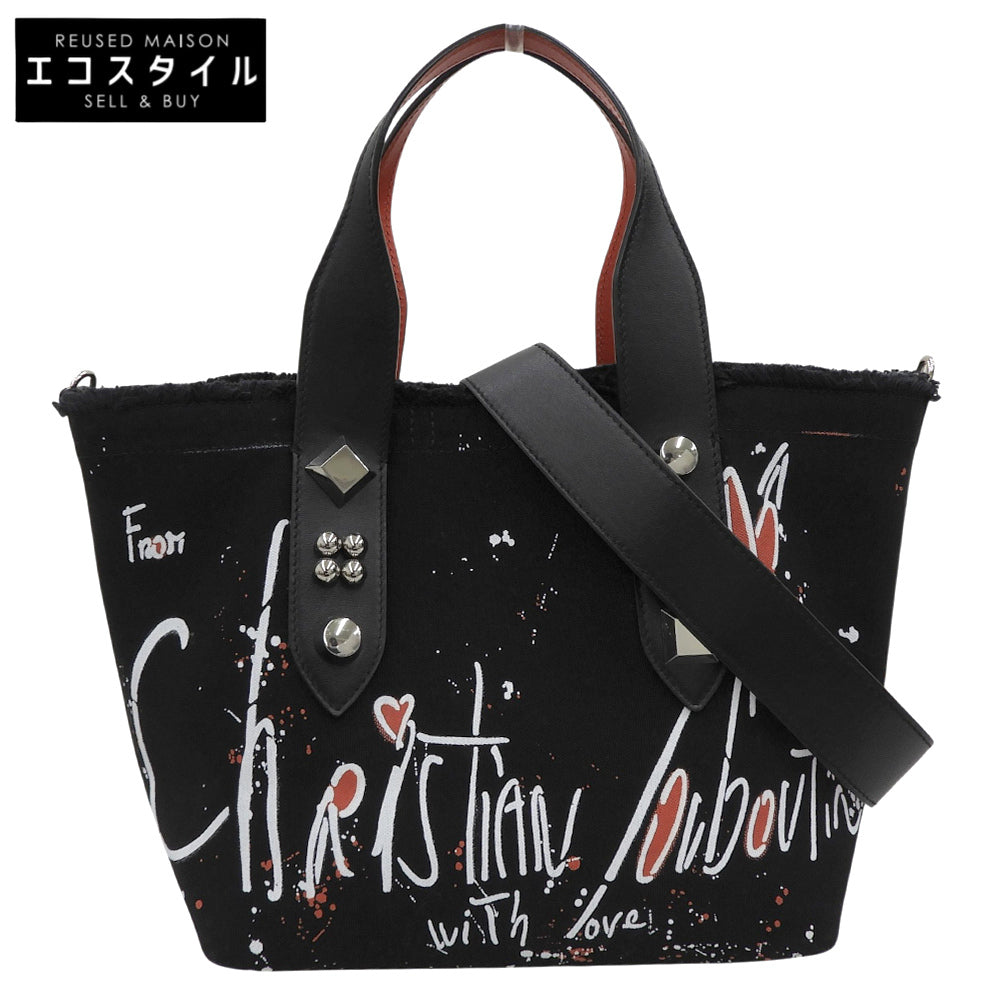 CHRISTIAN LOUBOUTIN クリスチャンルブタン 新品同様 フランジバススモール 2WAYトートバッグ レディース 3215121 ブラック トートバッグ