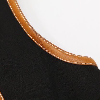 BURBERRY Front Button Leather Piping Sleeveless Dress