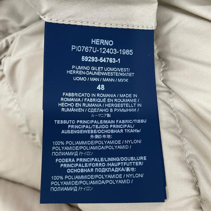 HERNO 赫尔诺 PI0767U 防泼水哑光尼龙连帽羽绒马甲 马甲 48 男士