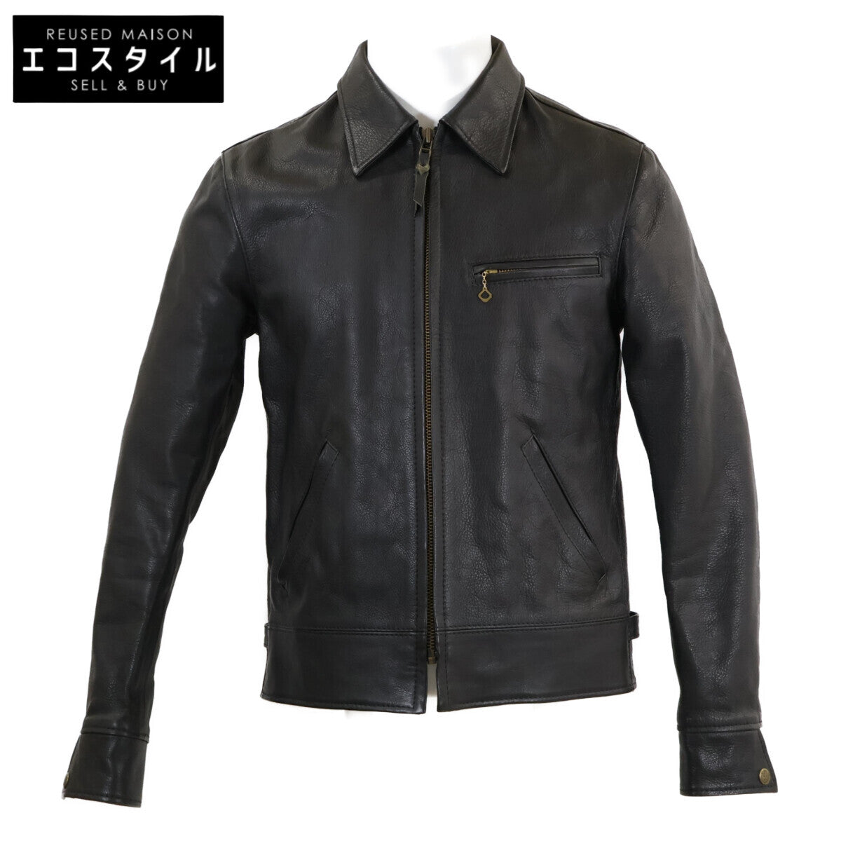 TENJIN WORKS 天神ワークス 【美品】JS02BK Single Collar Jacket レザー シングルカラージャケット ジャケット
