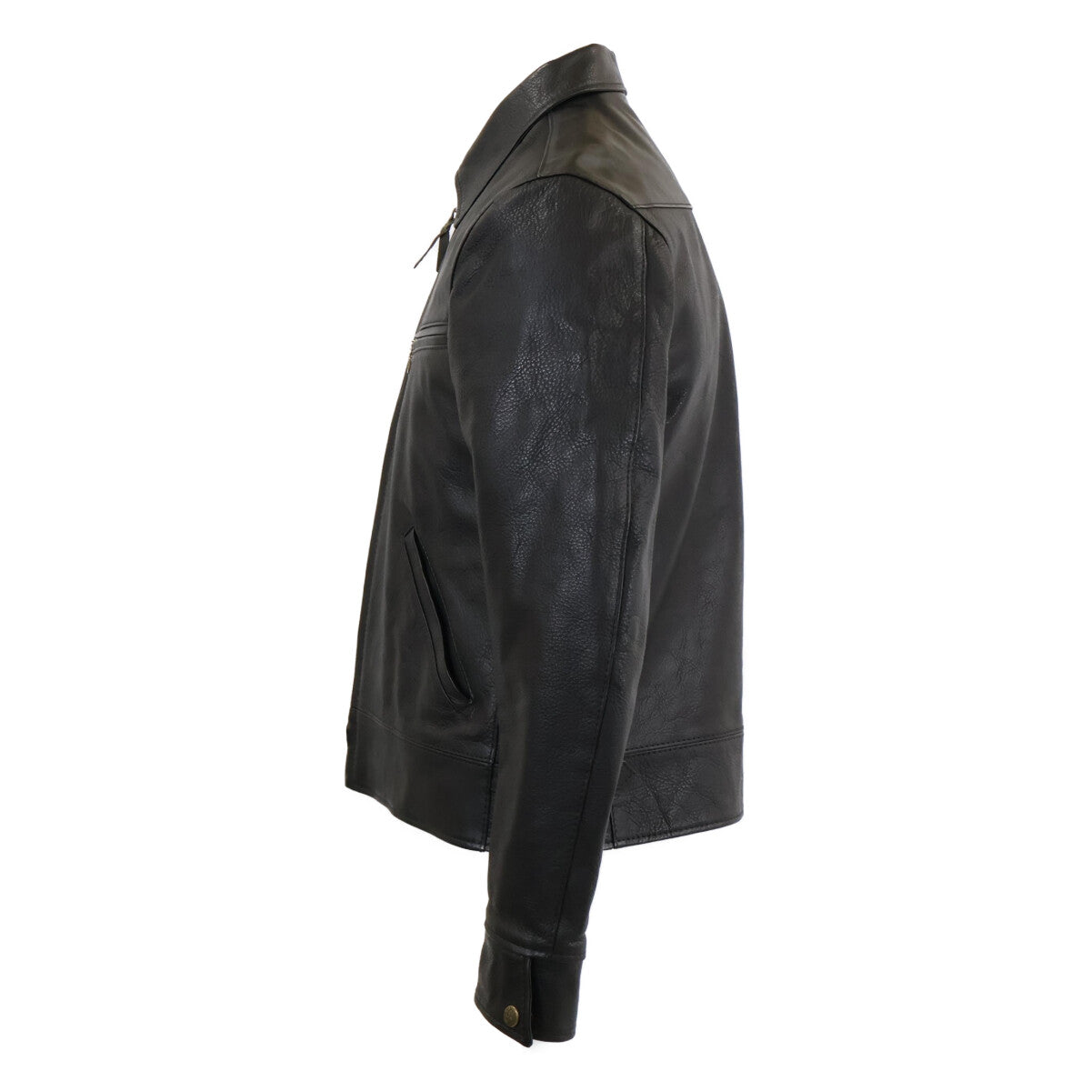 【美品】JS02BK Single Collar Jacket レザー シングルカラージャケット ジャケット 38 メンズ