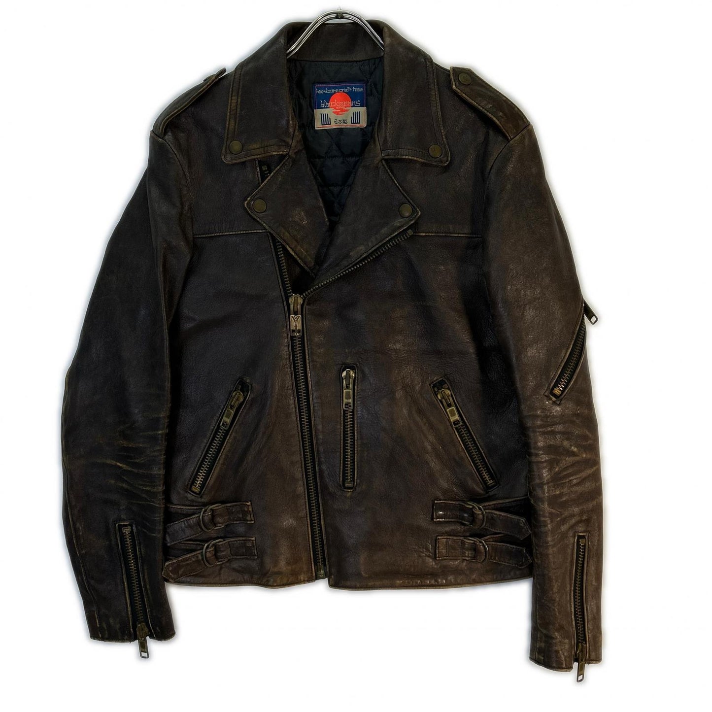 black means Blackmeans [Excellent Condition] 945-62TJ07-1 Used-Look Double Rider's Jacket