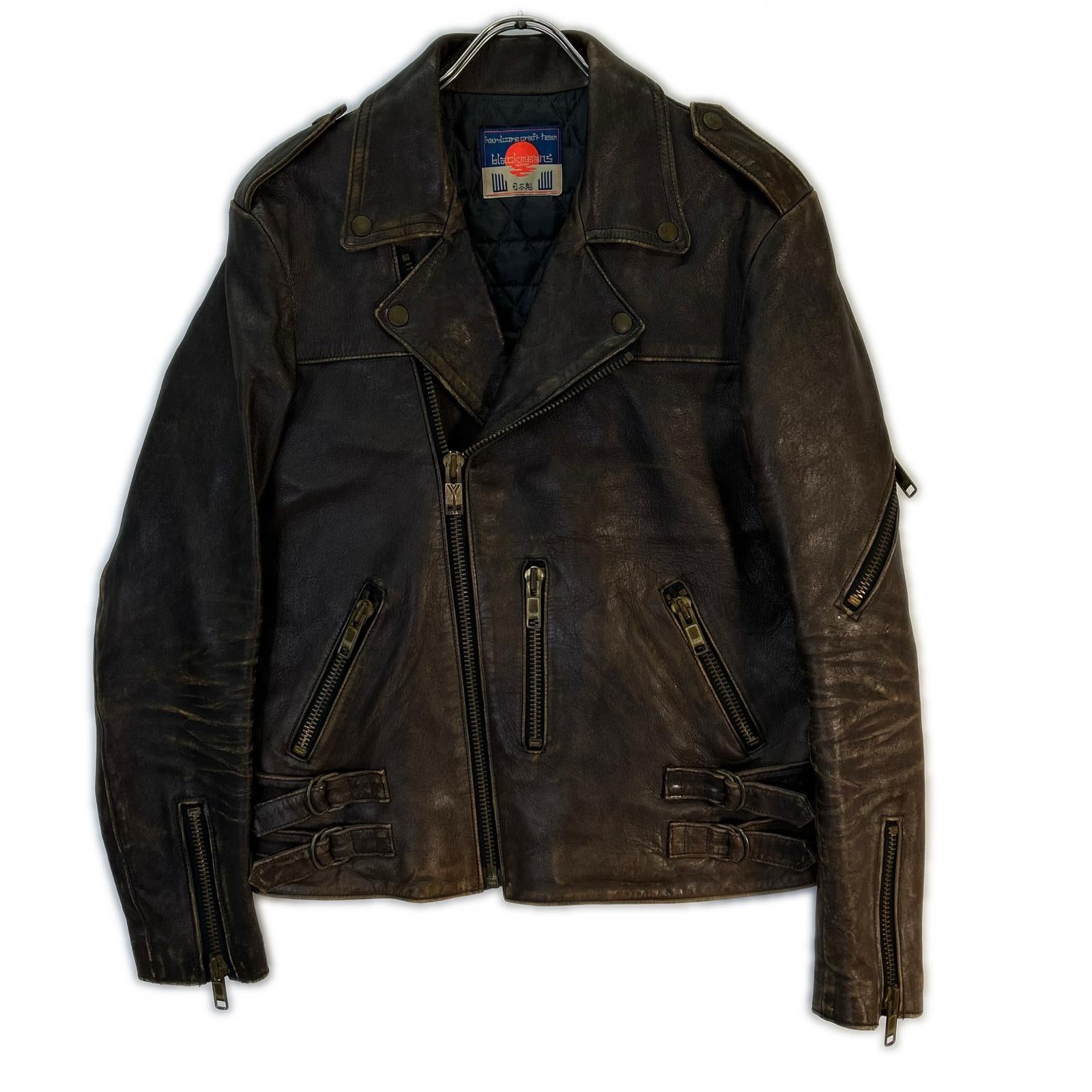 black means Blackmeans [Excellent Condition] 945-62TJ07-1 Used-Look Double Rider's Jacket