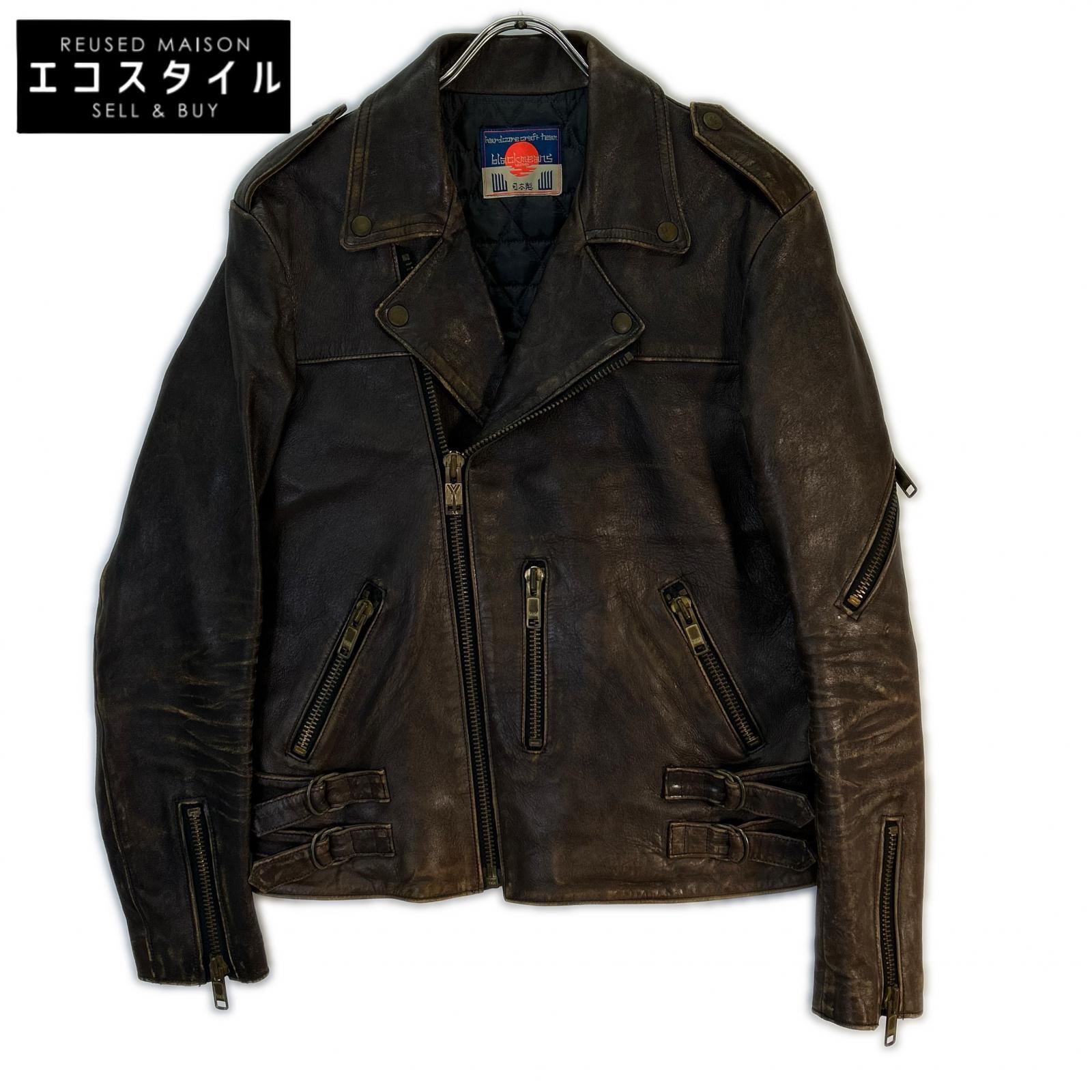 black means Blackmeans [Excellent Condition] 945-62TJ07-1 Used-Look Double Rider's Jacket