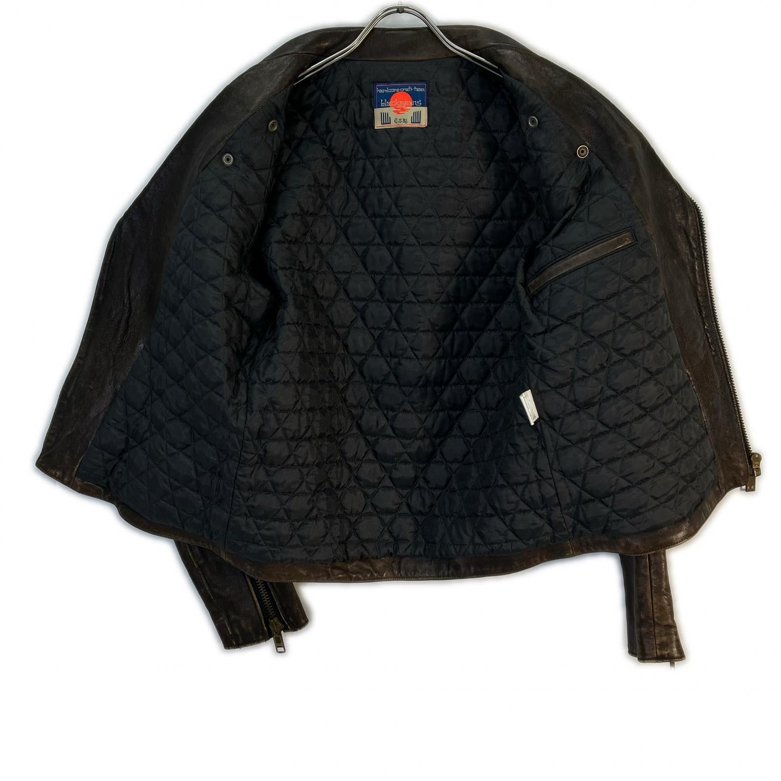 black means Blackmeans [Excellent Condition] 945-62TJ07-1 Used-Look Double Rider's Jacket