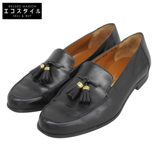 Salvatore Ferragamo サルヴァトーレフェラガモ レザー タッセルローファー シューズ レディース ブラック 7 1/2 シューズ