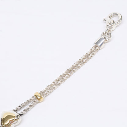 TIFFANY&Co. ティファニー 仕上げ済み SV925 x K18 ダブルハートロープチェーン ブレスレット