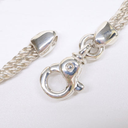 TIFFANY&Co. ティファニー 仕上げ済み SV925 x K18 ダブルハートロープチェーン ブレスレット