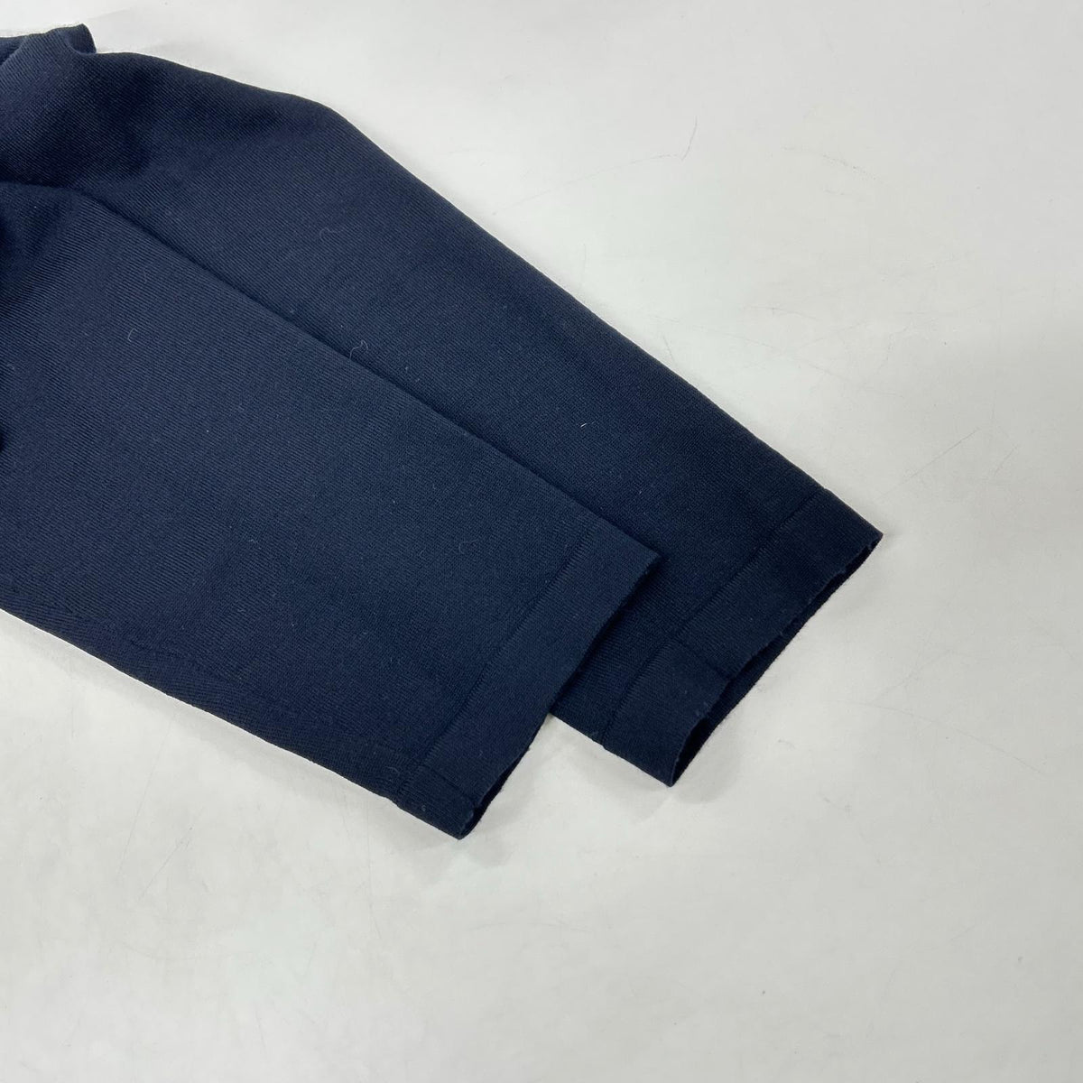 HERMES Navy Robot Long Sleeve Knit Polo Top