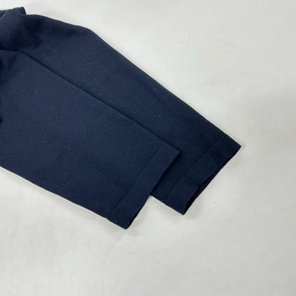 HERMES Navy Robot Long Sleeve Knit Polo Top