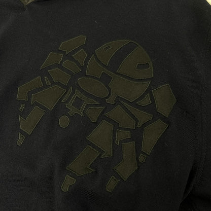 HERMES Navy Robot Long Sleeve Knit Polo Top