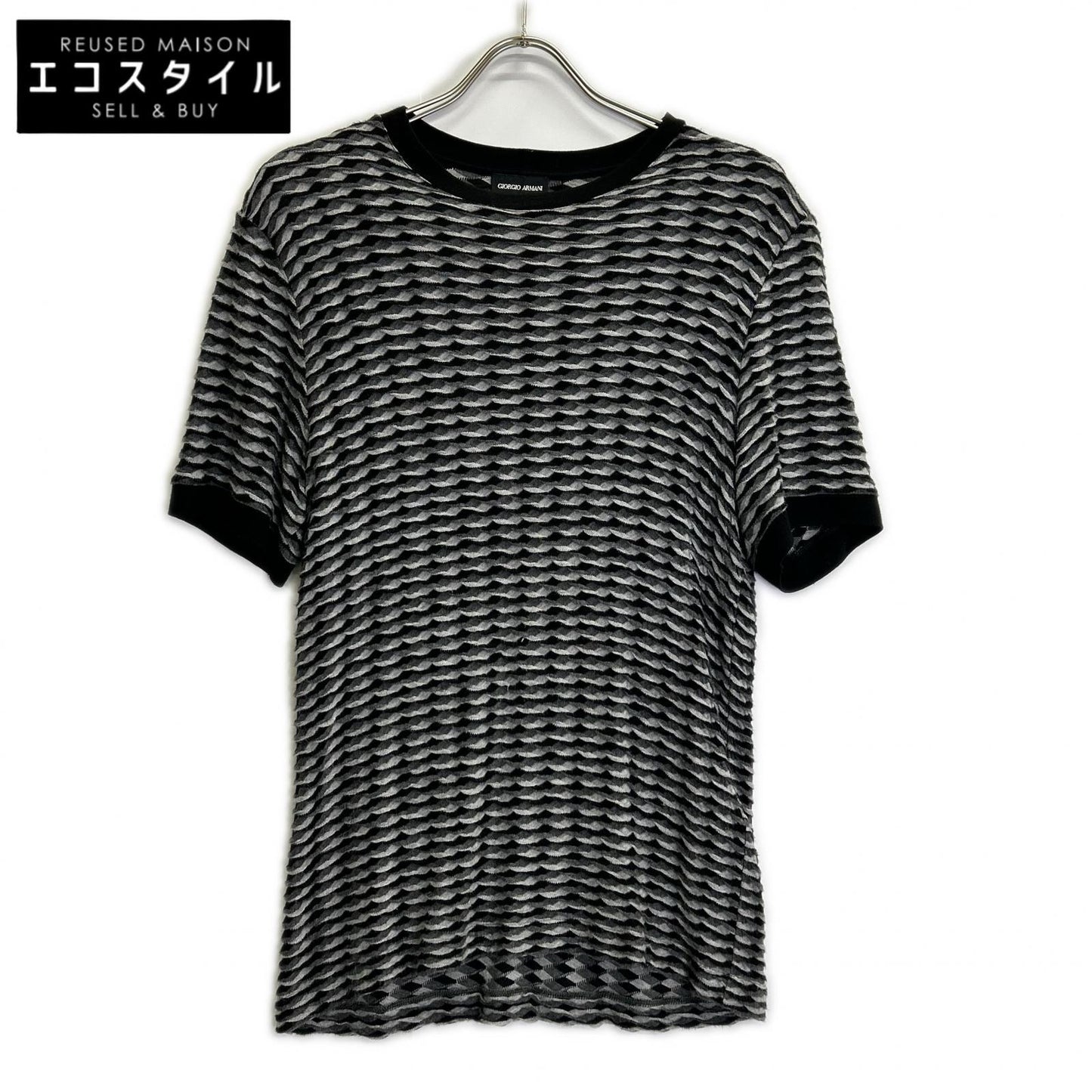 GIORGIO ARMANI ジョルジオアルマーニ 6GSM63 SJGDZ ストレッチ総柄半袖Tシャツ トップス