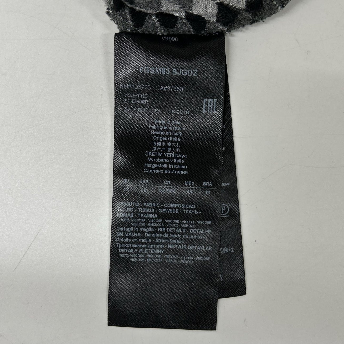 GIORGIO ARMANI ジョルジオアルマーニ 6GSM63 SJGDZ ストレッチ総柄半袖Tシャツ トップス