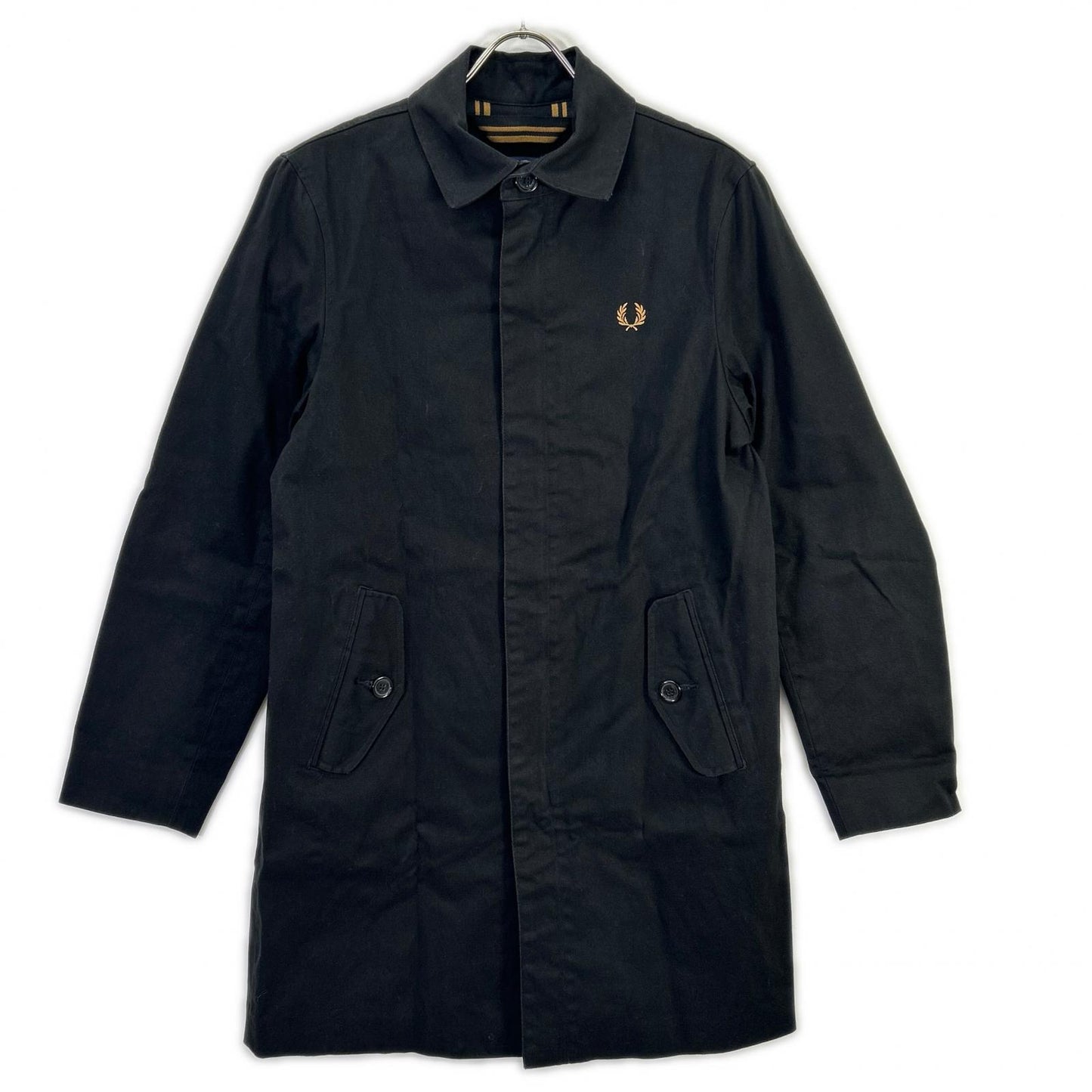 FRED PERRY フレッドペリー ブラック Twill Zip-Through Mac コート コート