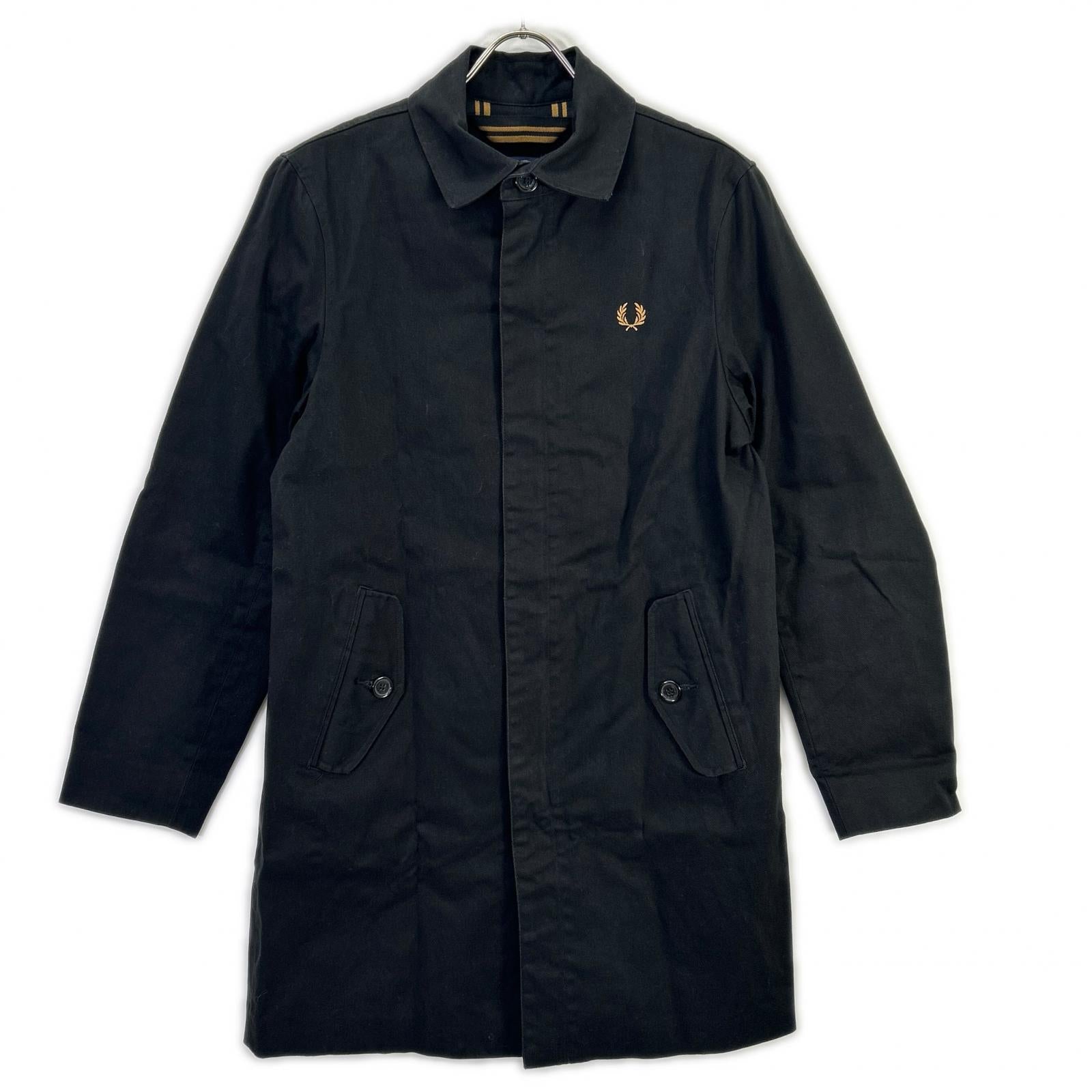 FRED PERRY フレッドペリー ブラック Twill Zip-Through Mac コート コート