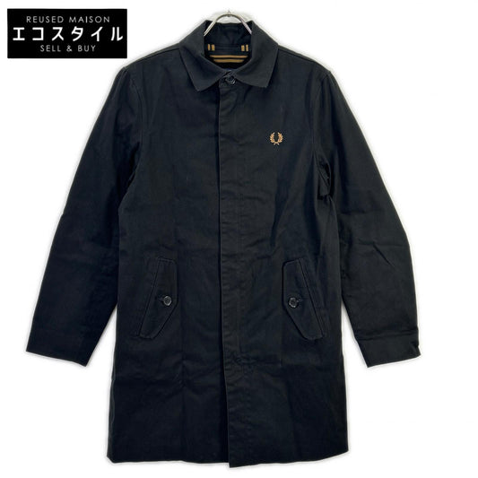 FRED PERRY フレッドペリー ブラック Twill Zip-Through Mac コート コート