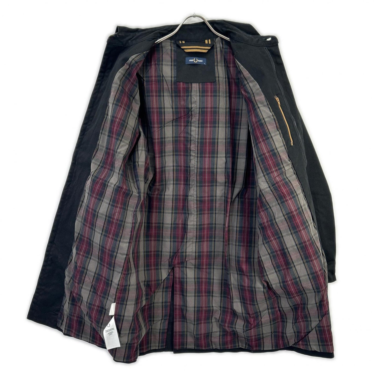 FRED PERRY フレッドペリー ブラック Twill Zip-Through Mac コート コート