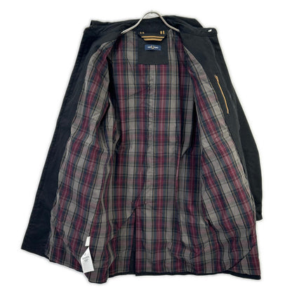 FRED PERRY フレッドペリー ブラック Twill Zip-Through Mac コート コート