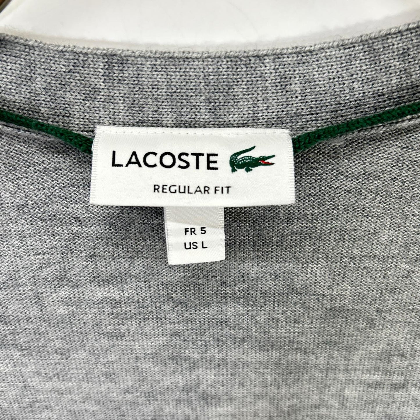 Lacoste 拉科斯特 灰色 精选美利奴羊毛开衫 上衣