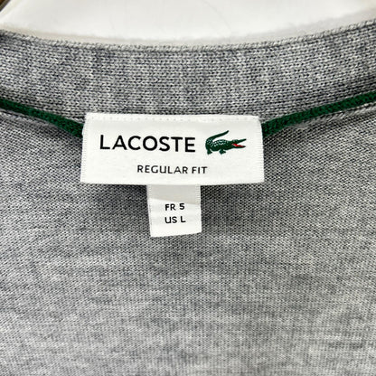 Lacoste 拉科斯特 灰色 精选美利奴羊毛开衫 上衣