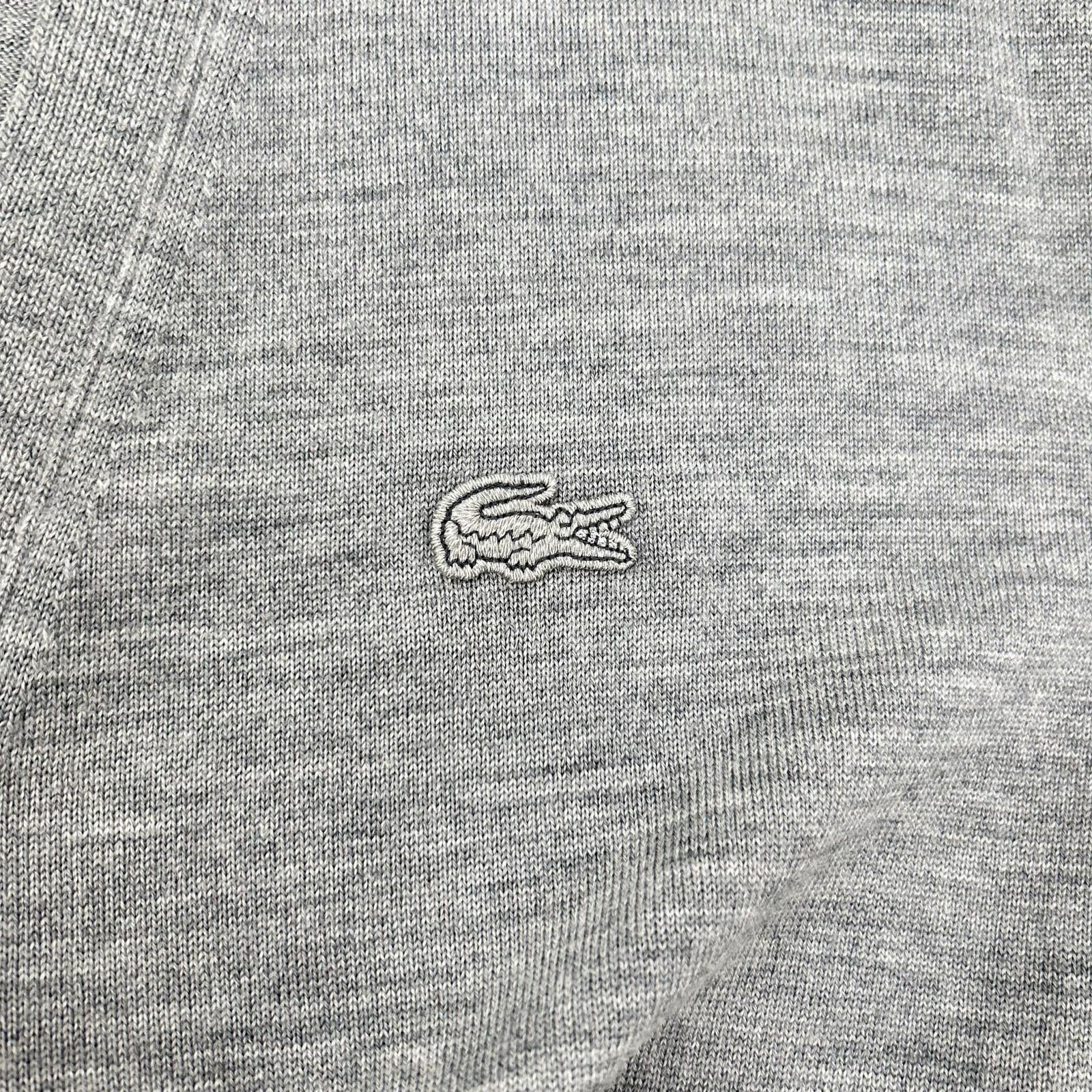 Lacoste 拉科斯特 灰色 精选美利奴羊毛开衫 上衣