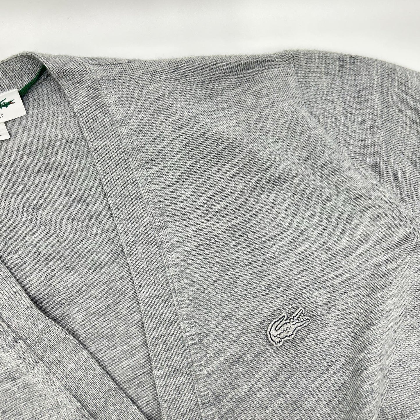 Lacoste 拉科斯特 灰色 精选美利奴羊毛开衫 上衣