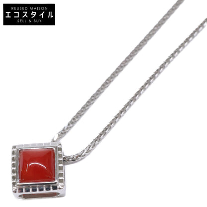 美品 Pt900血赤珊瑚ｽｸｴｱﾍﾟﾝﾀﾞﾝﾄﾍｯﾄﾞPt850ﾁｪｰﾝﾈｯｸﾚｽ 3.2g ネックレス レディース