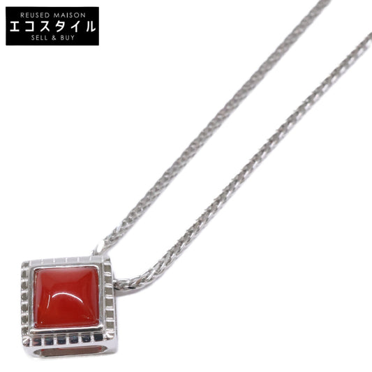 美品 Pt900血赤珊瑚ｽｸｴｱﾍﾟﾝﾀﾞﾝﾄﾍｯﾄﾞPt850ﾁｪｰﾝﾈｯｸﾚｽ 3.2g ネックレス レディース