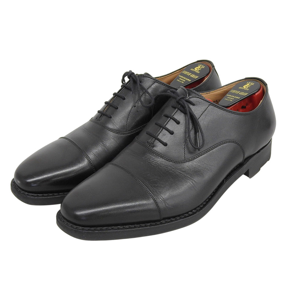 SCOTCH GRAIN スコッチグレイン 美品 ストレートチップ レザーシューズ メンズ ブラック 25 1/2 1766 シューズ