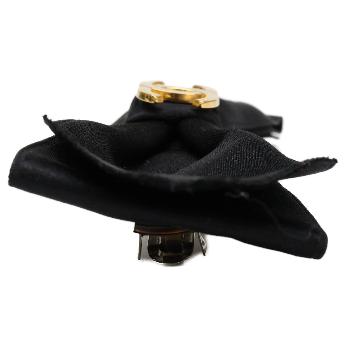 CHANEL Coco Mark Ribbon Satin Barrette Hair Accessory