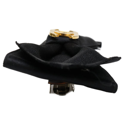 CHANEL Coco Mark Ribbon Satin Barrette Hair Accessory