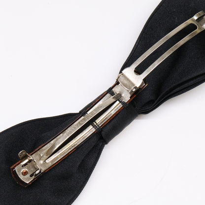 CHANEL Coco Mark Ribbon Satin Barrette Hair Accessory