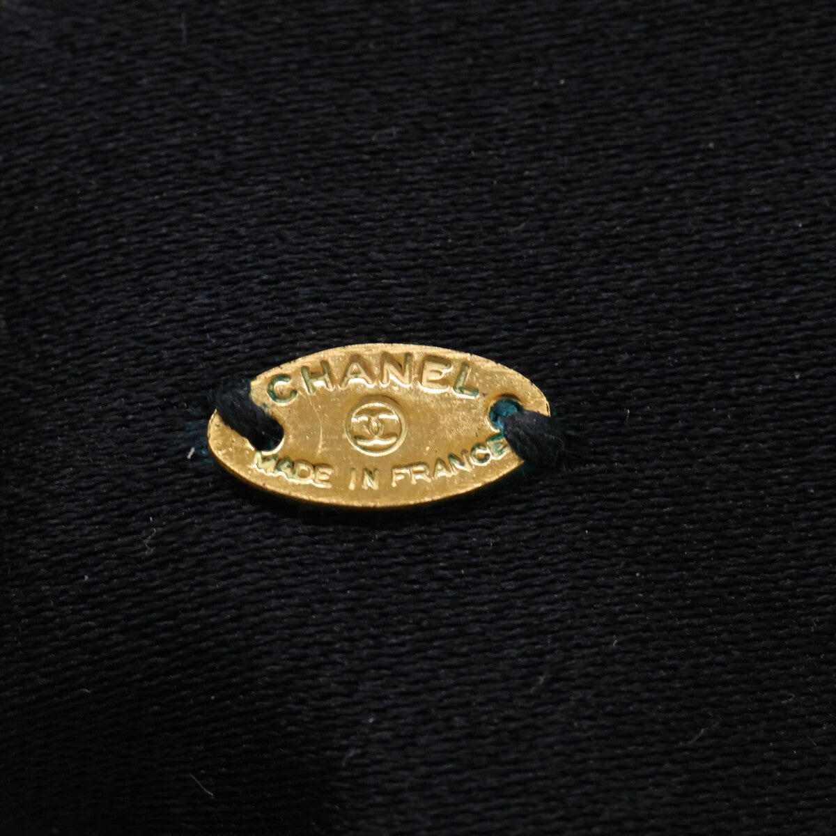 CHANEL Coco Mark Ribbon Satin Barrette Hair Accessory
