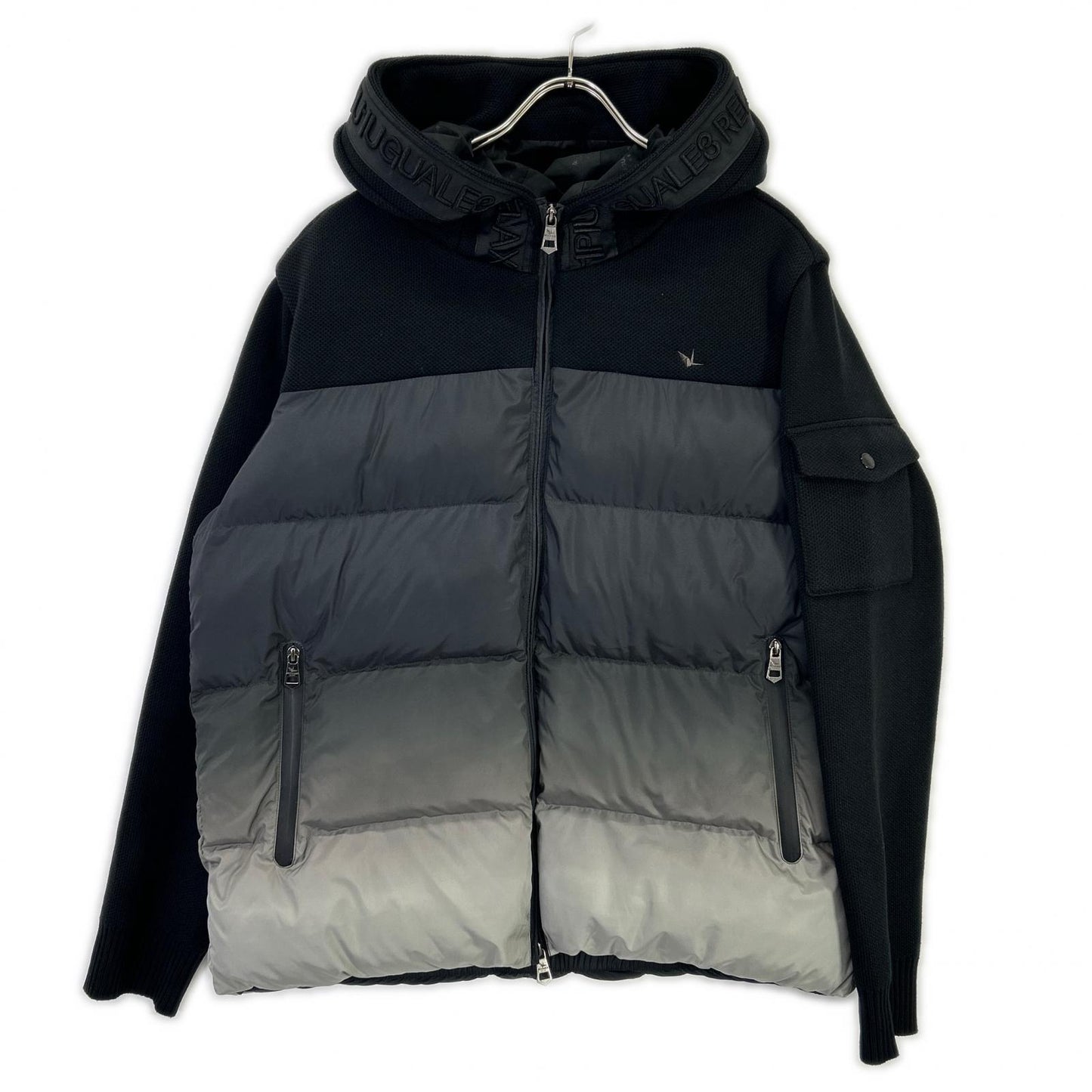 USO-25106 Gradation Knit Combo Padded Jacket, Jacket, XXL, Men's