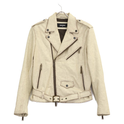 DSQUARED2 ディースクエアード 【美品/国内正規】S71AN0205 エイジング加工 レザー ダブルライダースジャケット ジャケット