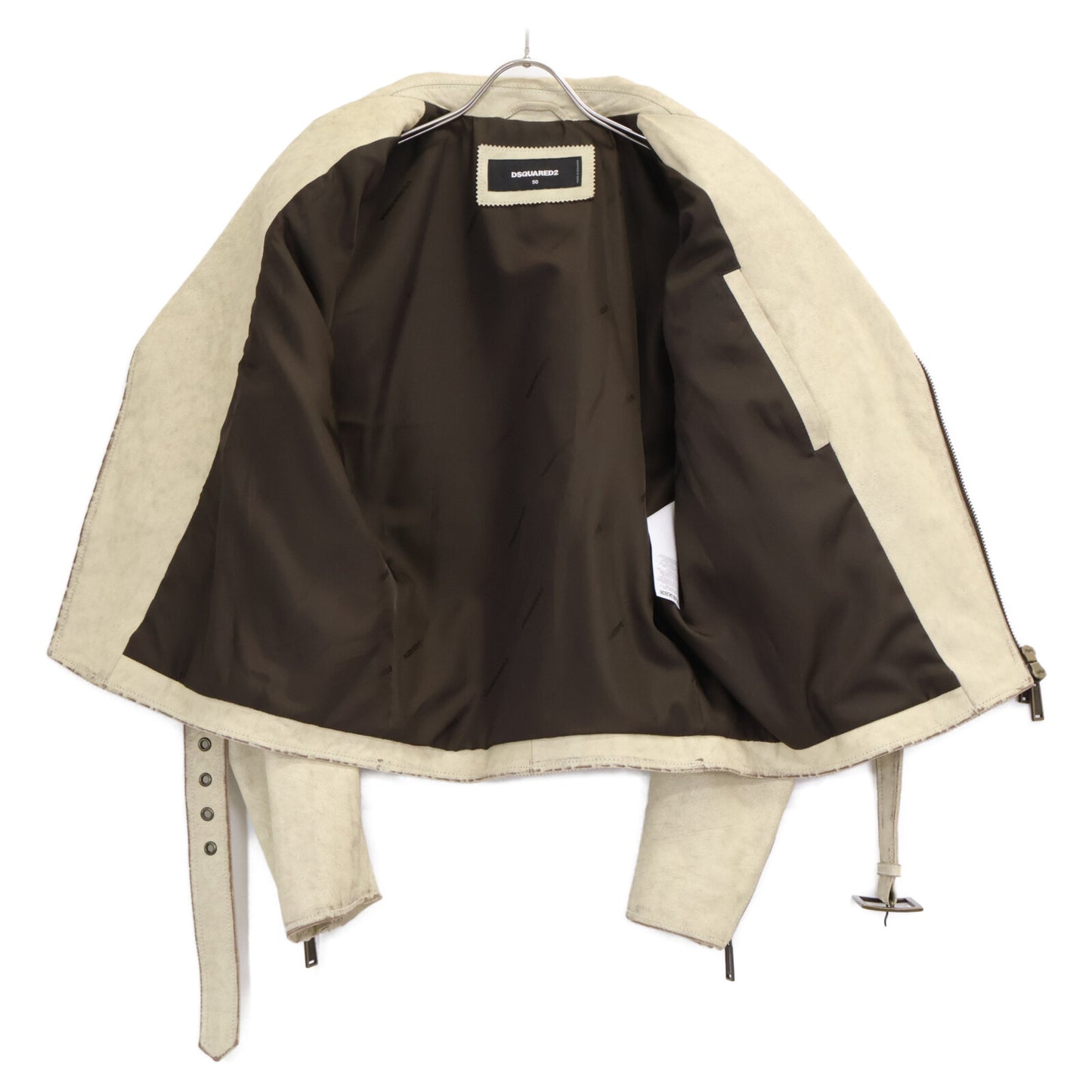 DSQUARED2 ディースクエアード 【美品/国内正規】S71AN0205 エイジング加工 レザー ダブルライダースジャケット ジャケット