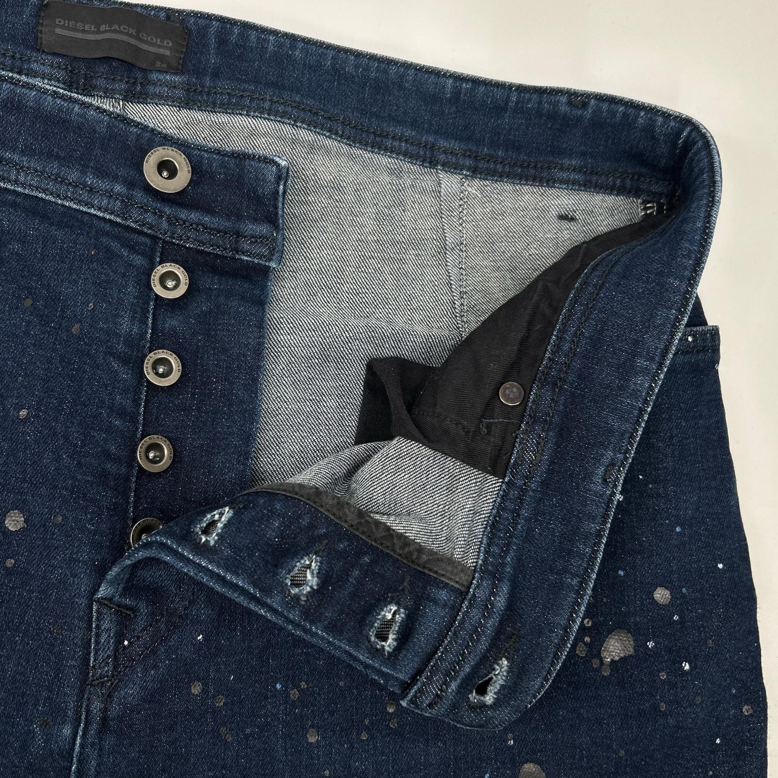 DIESEL BlackGold ディーゼルブラックゴールド TYPE-2612D ペイント加工ハーフデニムパンツ ボトムス