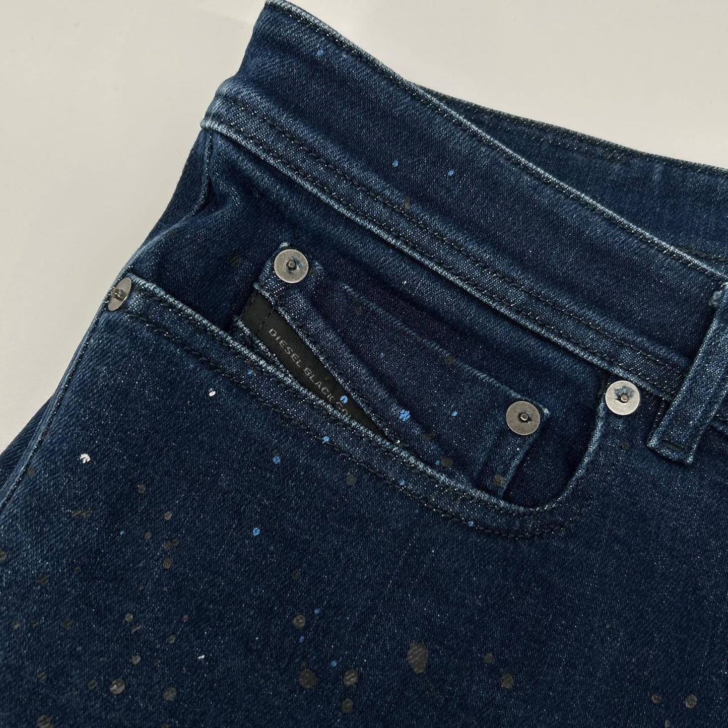 DIESEL BlackGold ディーゼルブラックゴールド TYPE-2612D ペイント加工ハーフデニムパンツ ボトムス