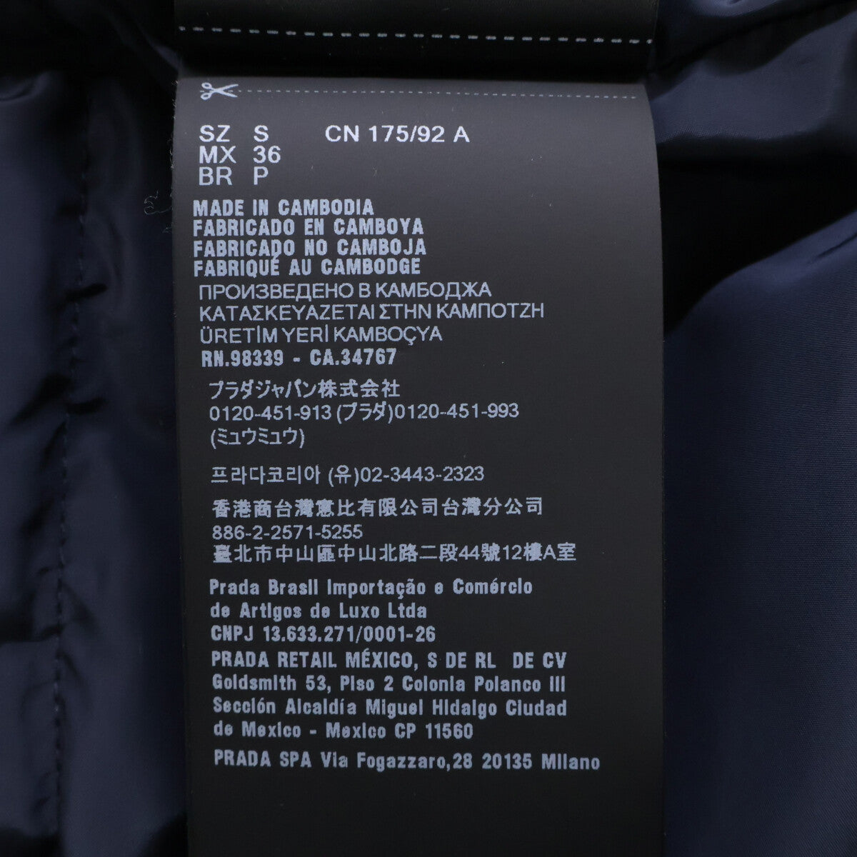 PRADA Excellent Condition Official Domestic Product Made in 2024 SGH073 Triangle Logo Down Jacket Coat
