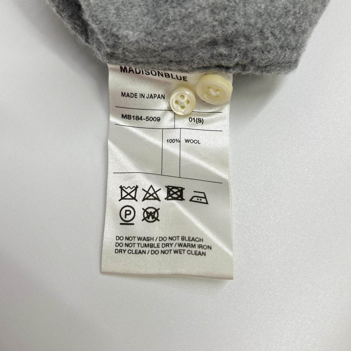 MADISON BLUE マディソンブルー MB184-5009 グレー ウール 長袖シャツ トップス