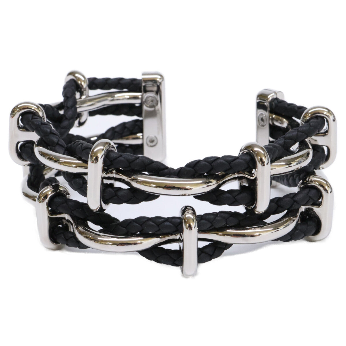 【未使用品】Hermes Granville ダブル ブレスレット シェーヌ 革 HERMES エルメス 新品同様 100130FP Double Egee bracelet エジェ