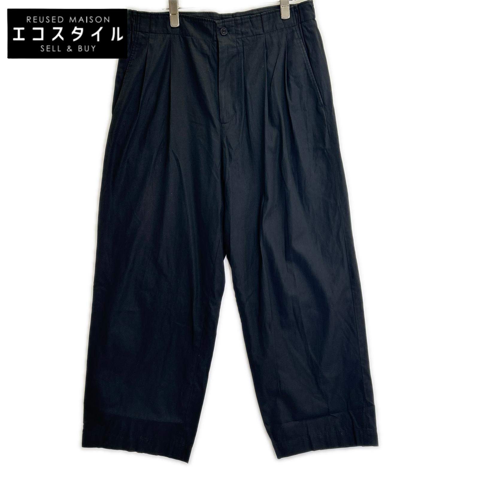 IRENISA イレニサ IH-21SS-P005ーCS ブラック タックワイド パンツ ボトムス