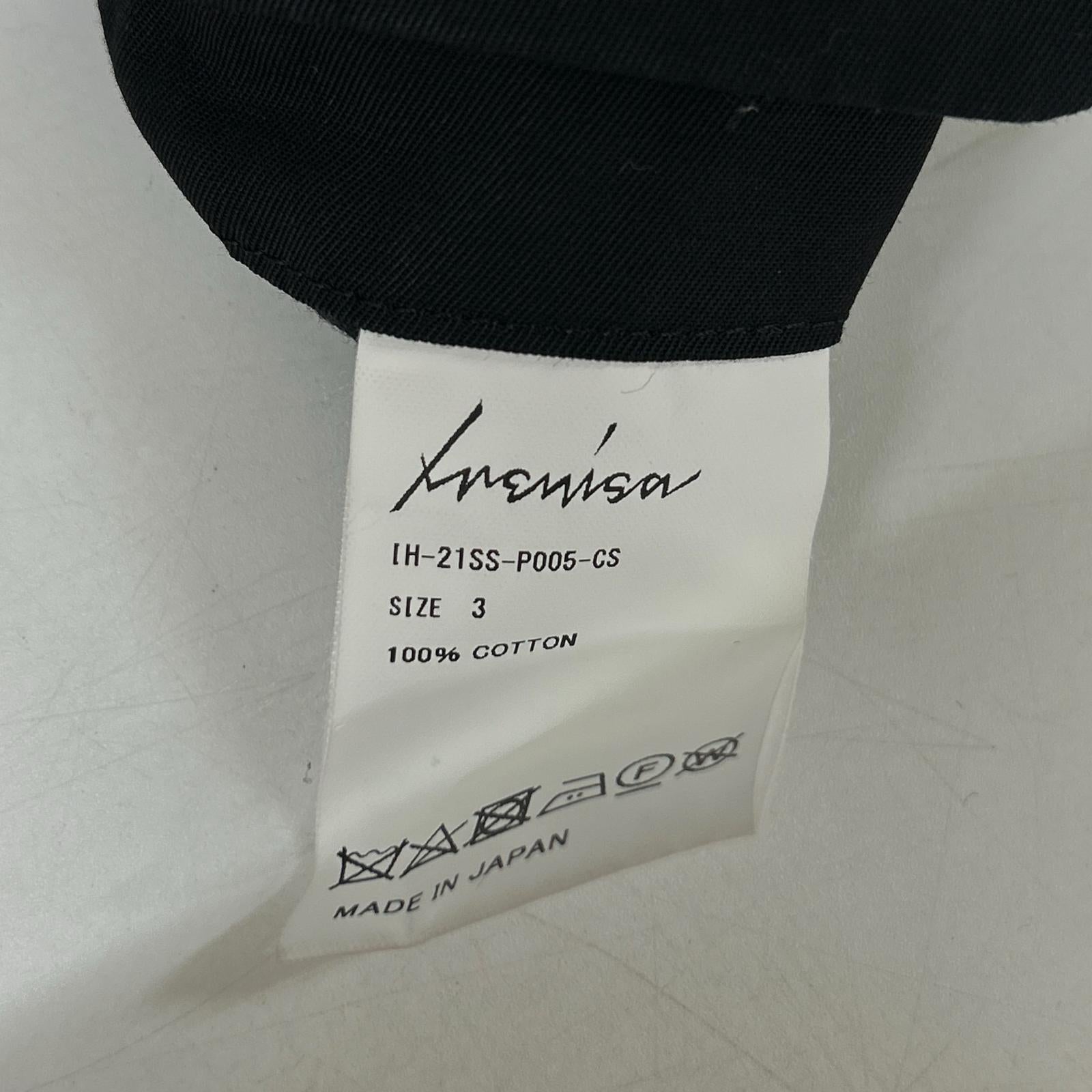 IRENISA イレニサ IH-21SS-P005ーCS ブラック タックワイド パンツ ボトムス