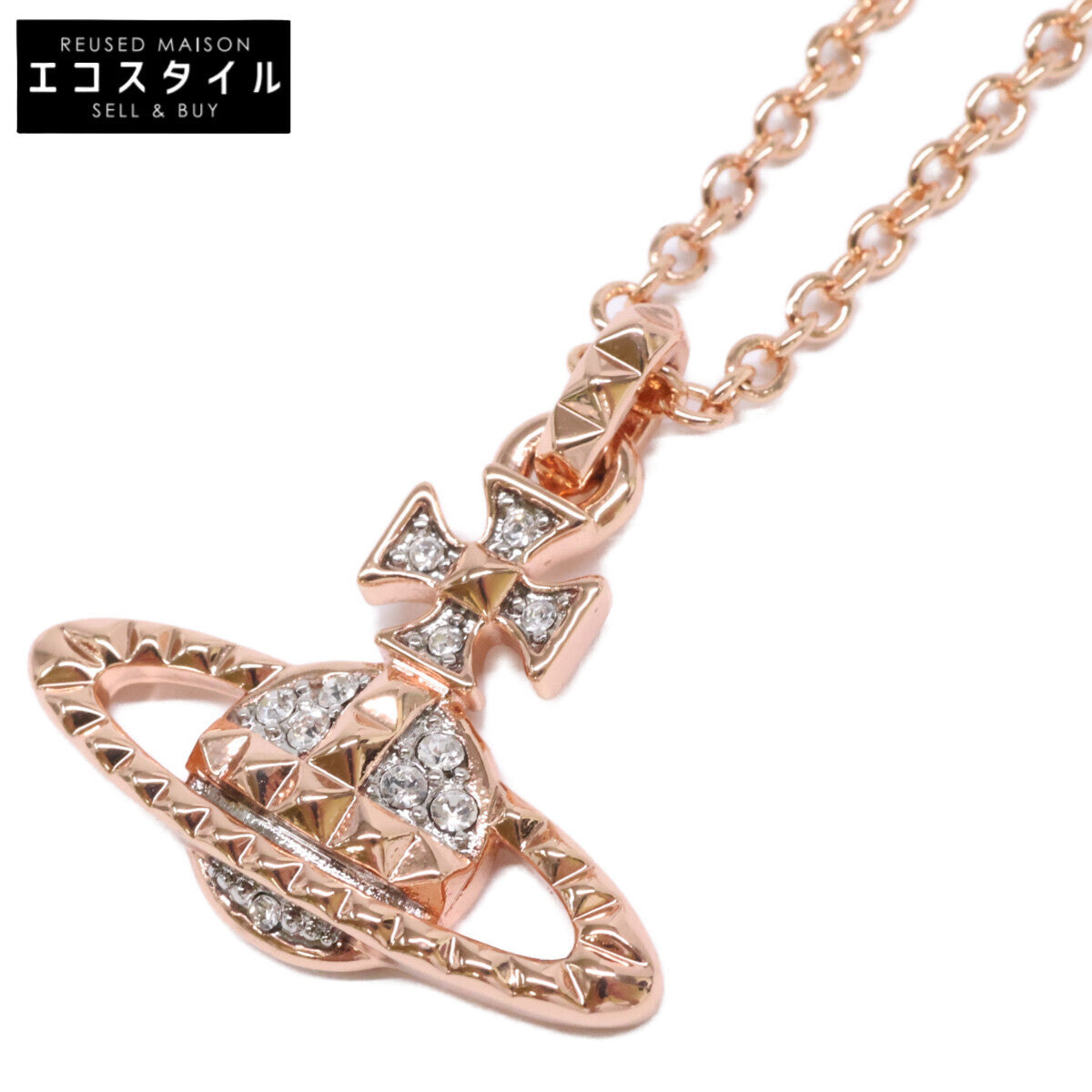 VivienneWestwood ヴィヴィアンウエストウッド 【美品】63020052-02G118 MAYFAIR BAS RELIEF メイフェア バス レリーフ オーブ ラインストーン ネックレス