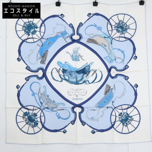 HERMES エルメス 【美品】001573S 36 SPRINGS スプリングス シルク カレ90 スカーフ