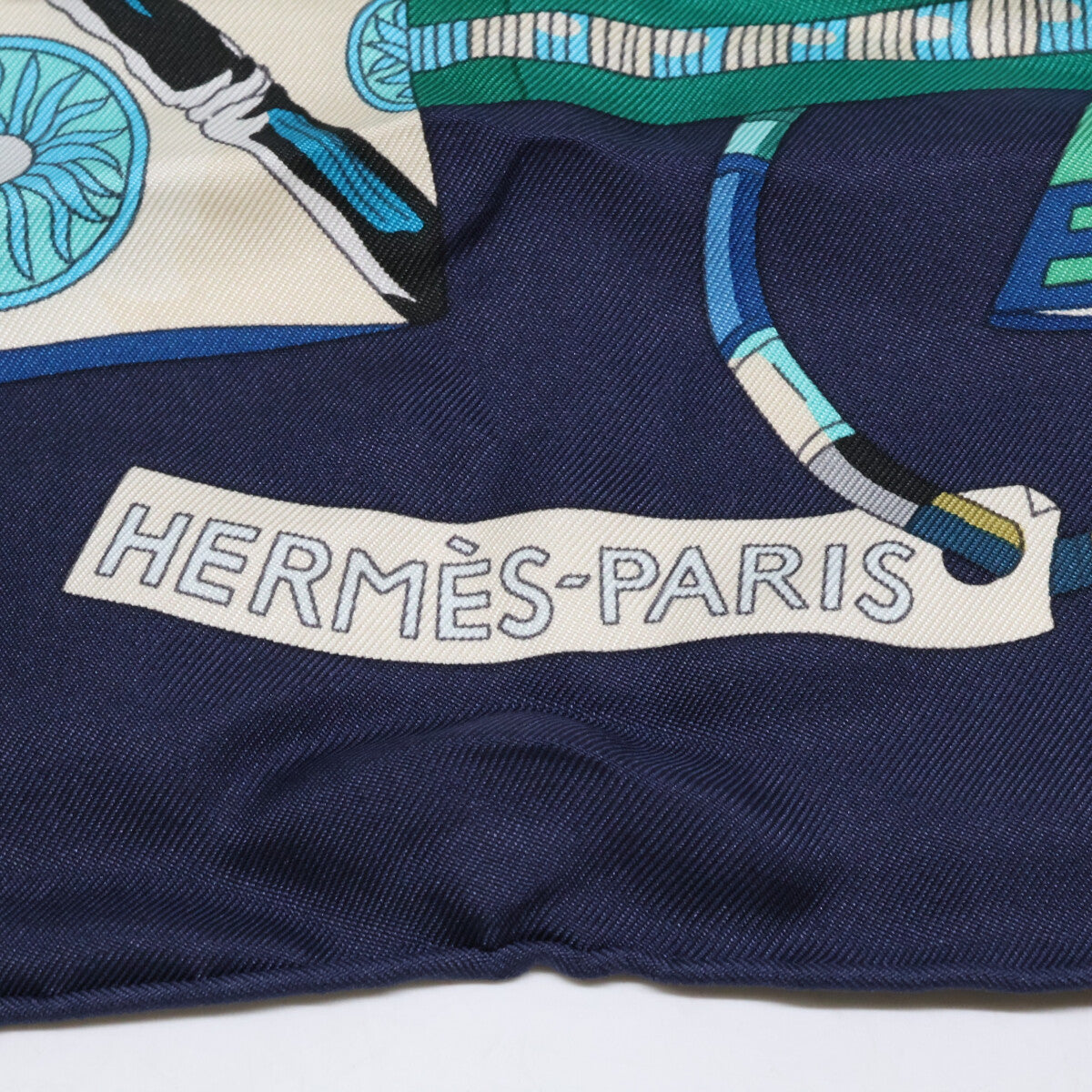 HERMES エルメス 【美品】VOYAGE EN ETOFFES 世界の布地を巡る旅 シルク カレ90 スカーフ